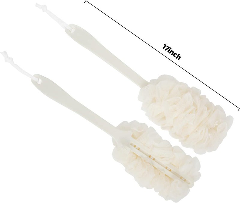 Evmliy 4Pack Back Scrubber for Shower, Loofah Sponge Brush Exfoliating Body, Long Handle Scrub Brush for Shower with Loofah on a Stick for Back Use, Bathing Accessories Body Brushes (4Pack) - Image 2
